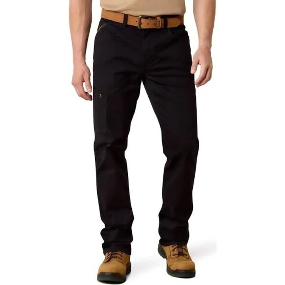 Ariat 46x32 Rebar M4 Pants DuraStretch Tough Double Front Straight Leg Black - Picture 3 of 14